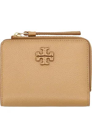 Tory Burch Akcesoria, Kobieta, Beżowy, ONE SIZE, Rayon, Portfel Mc Graw Bi-Fold w Tiramisu