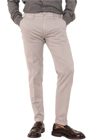 RE-HASH Spodnie, Mężczyzna, Szary, W32, Szare chinosy Slim Fit