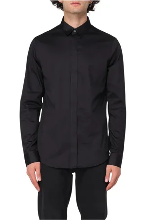 Armani Exchange Koszule, Mężczyzna, Czarny, S, Elegancka Czarna Koszula