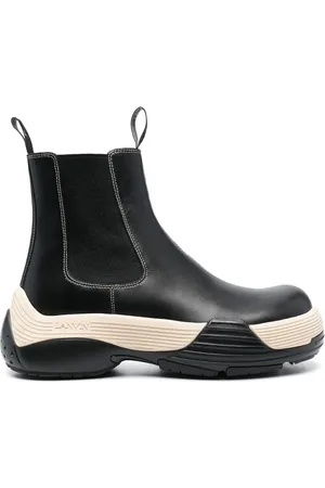 Lanvin Buty, Mężczyzna, Czarny, 42 EU, Czarne Skórzane Botki