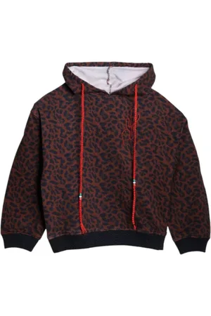 Arizona Love Bluzy, Kobieta, Wielobarwność, S, Bluza z nadrukiem leoparda i czerwonymi detalami