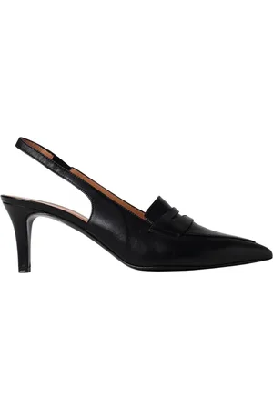 Via Roma Buty, Kobieta, Czarny, 36 EU, Czarne skórzane szpilki z czubkiem
