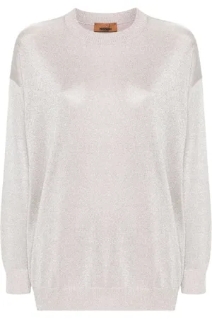 Missoni Swetry, Kobieta, Różowy, M, Metaliczny Sweter z Dzianiny