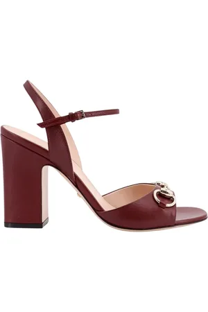 Gucci Buty, Kobieta, Czerwony, 40 EU, Czerwone Skórzane Obcasy Sandałów