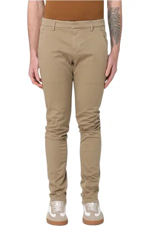 Dondup Spodnie, Mężczyzna, Beżowy, W34, Zielone Spodnie Slim Fit Casual