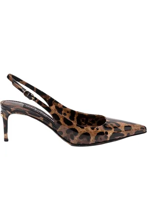 Dolce & Gabbana Buty, Kobieta, Wielobarwność, 37 EU, Leopard Print Slingback Obcasy