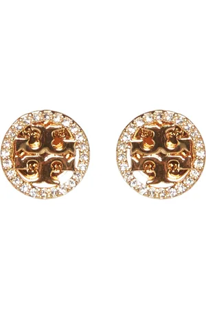 Tory Burch Akcesoria, Kobieta, Żółty, ONE SIZE, Kolczyk Pave Stud