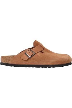 Birkenstock Buty, Mężczyzna, Pomarańczowy, 40 EU, Zamsz, Zamszowe Chodaki Wygodne Sprzączki Sandały