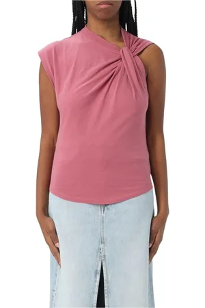 Isabel Marant Koszulki, Kobieta, Różowy, S, Czarna Knotted Detail T-Shirt Top