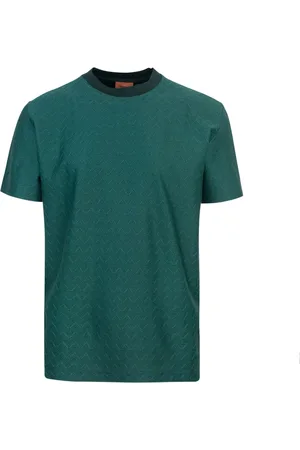 Missoni Koszulki, Mężczyzna, Zielony, S, Zielony T-shirt z motywem Zig Zag