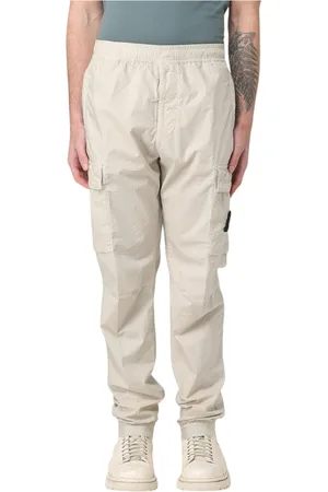 Stone Island Spodnie, Mężczyzna, Beżowy, W32, Nylon, Niebieskie Spodnie Cargo Nylon Metal