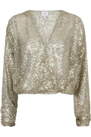 Dante 6 Bluzki, Kobieta, Zielony, S, Poliester, Paillet Wrap Top Crazyabout Sunlit