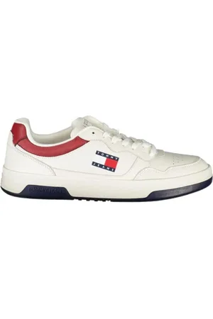 Tommy Hilfiger Buty, Mężczyzna, Biały, 42 EU, Białe Poliestrowe Sneakersy dla Mężczyzn