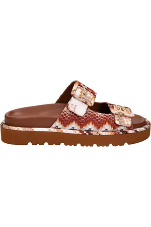 Missoni Buty, Kobieta, Wielobarwność, 37 EU, Brązowe Sandały z Lamé i Podwójną Sprzączką