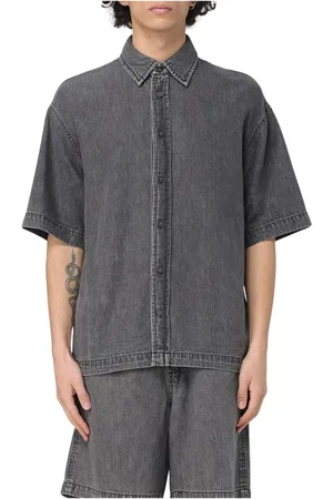 Armani Exchange Koszule, Mężczyzna, Szary, S, Koszula z Logo