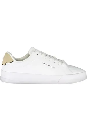 Tommy Hilfiger Buty, Mężczyzna, Biały, 46 EU, Białe sneakersy z poliestru dla mężczyzn