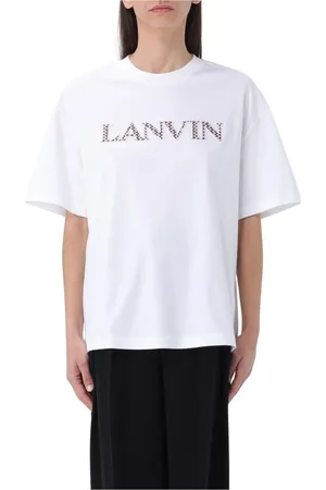 Lanvin Koszulki, Kobieta, Biały, S, Haftowany T-shirt z Logo dla Kobiet