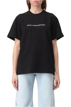 Stella McCartney Koszulki, Kobieta, Czarny, S, Klasyczny Biały T-shirt dla Kobiet