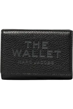 Marc Jacobs Akcesoria, Kobieta, Czarny, ONE SIZE, Klasyczna Czarna Skórzana Portmonetka Trifold