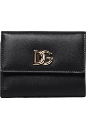 Dolce & Gabbana Akcesoria, Kobieta, Czarny, ONE SIZE, Czarna skórzana portmonetka dla kobiet