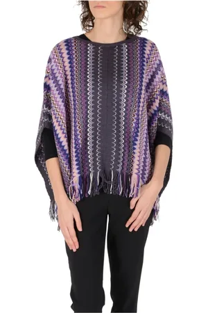Missoni Kurtki, Kobieta, Wielobarwność, ONE SIZE, Ponczo w wielu kolorach, styl włoski, sezon FW