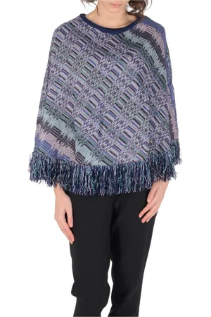 Missoni Kurtki, Kobieta, Wielobarwność, ONE SIZE, Wielokolorowy Płaszcz z Wełny