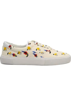 Saint Laurent Buty, Mężczyzna, Beżowy, 41 EU, Białe Trampki z Kanwy Aw 23