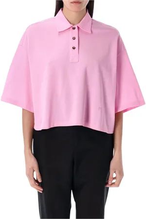 Bottega Veneta Koszulki, Kobieta, Różowy, S, Różowa Koszulka Polo Elegancki Styl