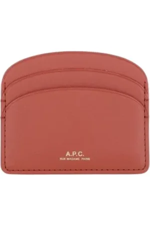A.P.C. Akcesoria, Kobieta, Czerwony, ONE SIZE, Skórzany Portfel na Karty