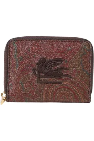 Etro Akcesoria, Kobieta, brązowy, ONE SIZE, Brązowy Portfel Paisley