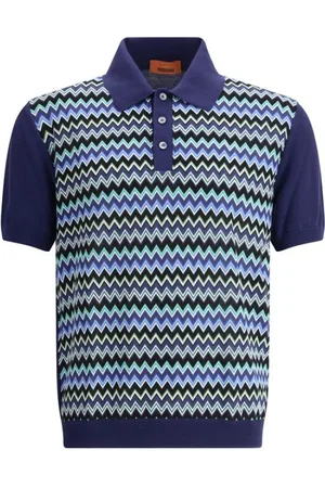 Missoni Koszulki, Mężczyzna, Wielobarwność, M, Zig Zag Sweter Polo