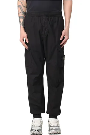 Stone Island Spodnie, Mężczyzna, Czarny, W28, Niebieskie Spodnie Cargo Luźny Krój