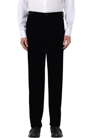Giorgio Armani Spodnie, Mężczyzna, Czarny, L, Czarne Spersonalizowane Spodnie z Weluru