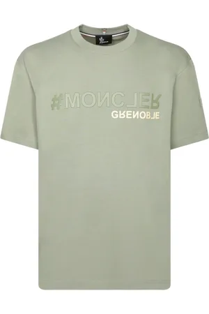 Moncler Koszulki, Mężczyzna, Zielony, L, Pastelowa Zielona T-shirt z Okrągłym Dekoltem