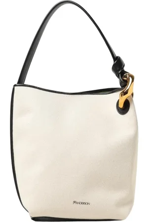 J.W.Anderson Torebki, Kobieta, Beżowy, ONE SIZE, Torba na ramię z płótna w naturalnym kolorze