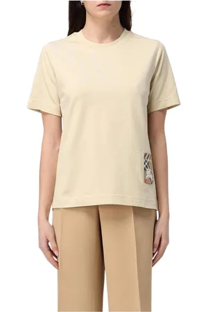 Burberry Koszulki, Kobieta, brązowy, M, Brązowy T-shirt z bawełny
