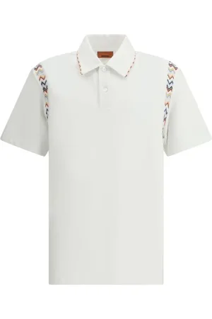 Missoni Koszulki, Mężczyzna, Biały, M, Polo z detalami Zig Zag