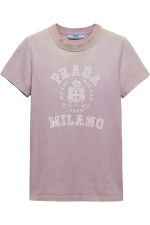 Prada Koszulki, Kobieta, Fioletowy, M, Wintage Graficzny T-shirt w Liliowym
