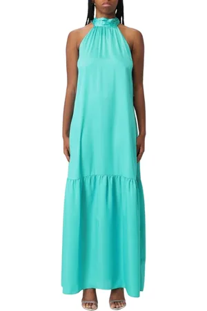 Liu Jo Sukienki, Kobieta, Zielony, S, Pestkowy Paisley Halter Maxi Sukienka