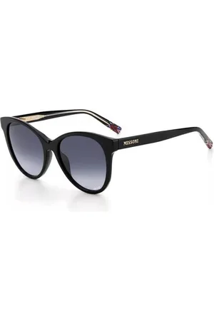 Missoni Akcesoria, Kobieta, Czarny, ONE SIZE, Czarne plastikowe okulary przeciwsłoneczne dla kobiet z szarym szkłem
