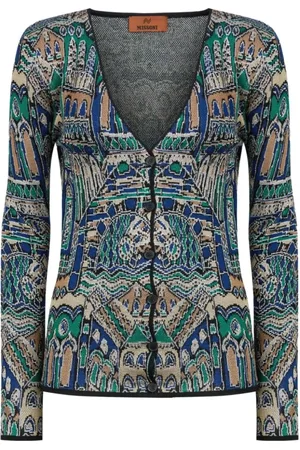 Missoni Swetry, Kobieta, Wielobarwność, M, Kolorowy Sweter z Guzikami Dzianina