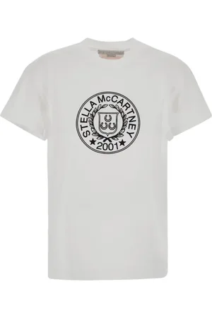 Stella McCartney Koszulki, Kobieta, Biały, L, Bawełna, Koszulka z Logo