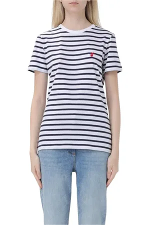 save the duck Koszulki, Kobieta, Wielobarwność, L, Paski Bawełniany T-shirt Stylowy Wygodny Biały