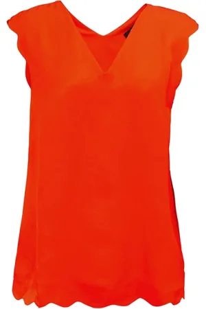 ESPRIT Koszulki, Kobieta, Pomarańczowy, S, Bluza w jednolitym kolorze z długim rękawem