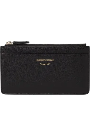 Emporio Armani Akcesoria, Kobieta, Czarny, ONE SIZE, Czarny Portfel na Karty