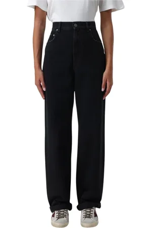 Golden Goose Jeansy, Kobieta, Czarny, W26, Eleganckie Czarne Spodnie Wide Leg