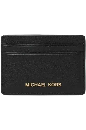 Michael Kors Akcesoria, Kobieta, Czarny, ONE SIZE, Czerwony Portfel na Karty ze Skóry