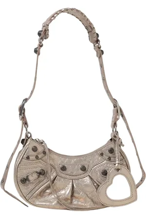 Balenciaga Torebki, Kobieta, Beżowy, ONE SIZE, Len, Studded Leather City Bag