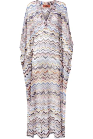 Missoni Stroje kąpielowe, Kobieta, Wielobarwność, M, Zig Zag Sukienka Plażowa Cover Up