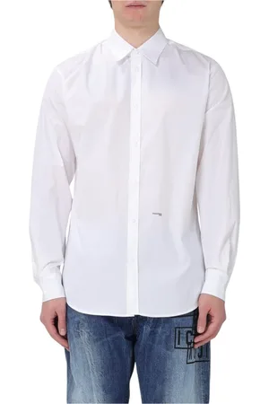 Dsquared2 Koszule, Mężczyzna, Biały, XL, Biała Koszula Poplin Stylowa Męska Moda